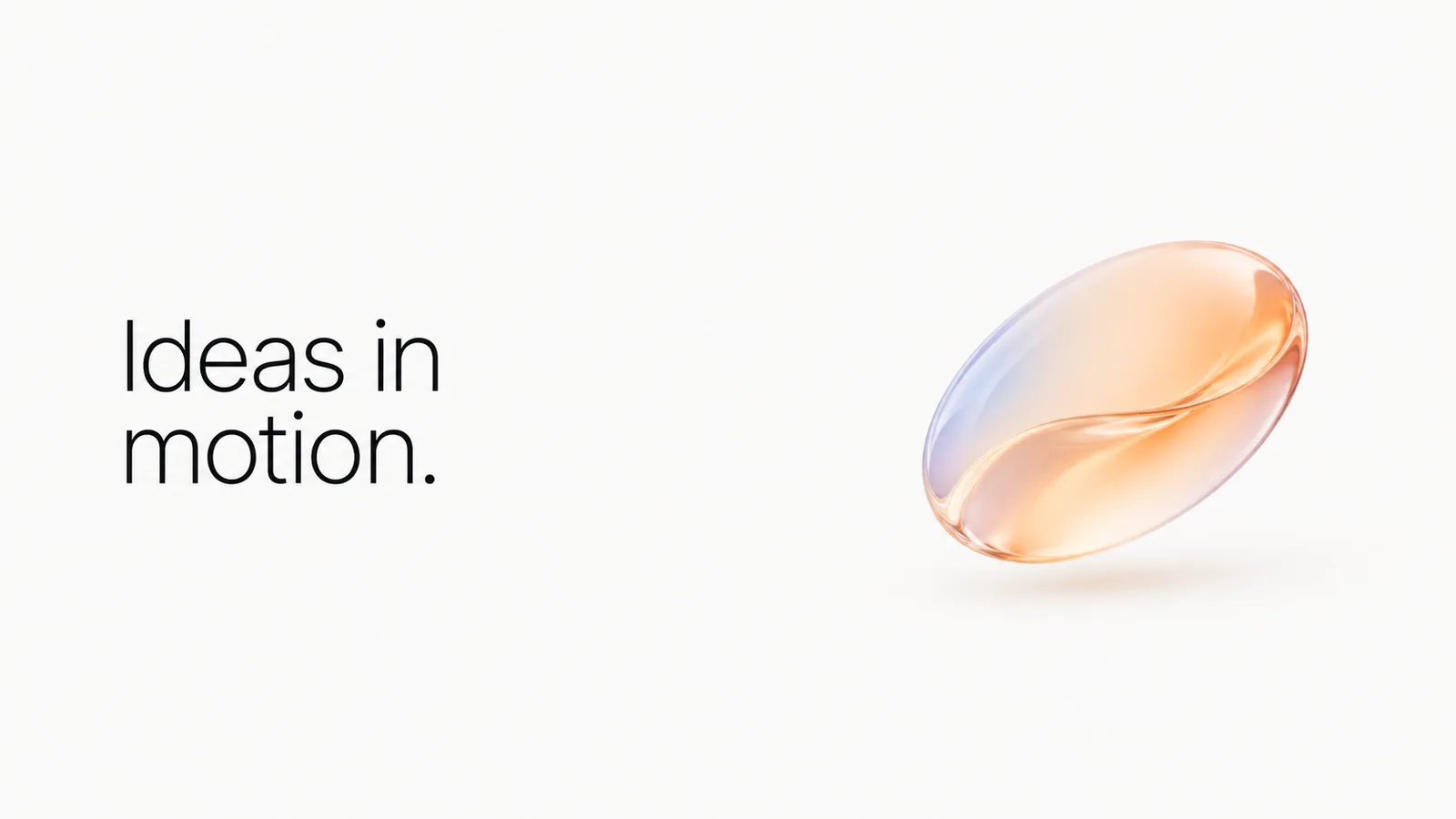 A pale stage, soft colourful orbs and light, airy type: slides that rise like a short waveform, then settle into calm.