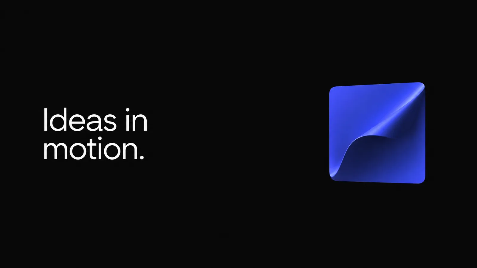 Black canvas, an electric-blue glossy layer and editable edges: a design-tool look with one smooth, clear transition.
