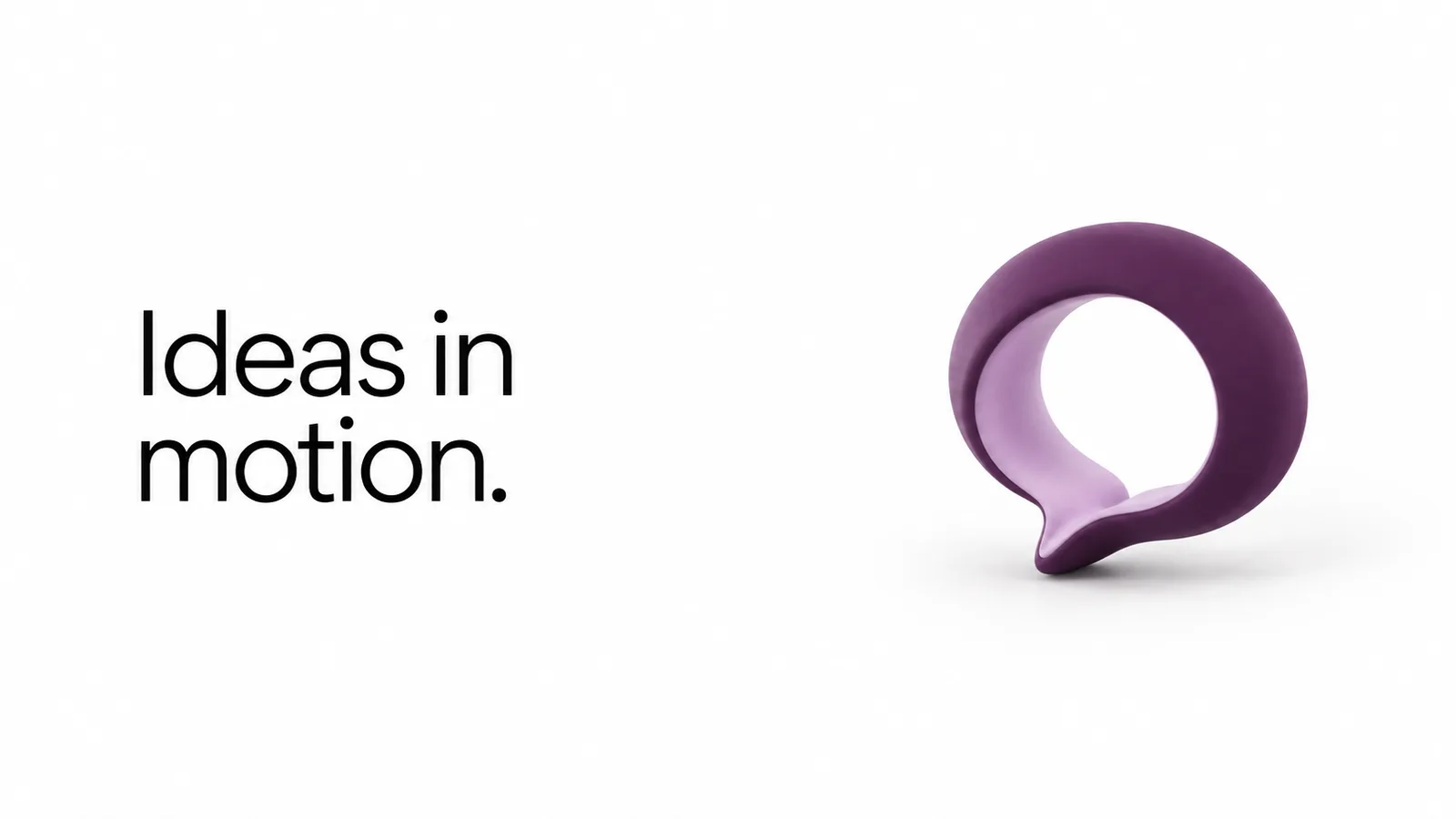 Aubergine purple, chat-bubble cards and a conversational rhythm: content arrives like messages, with clear reading pauses.
