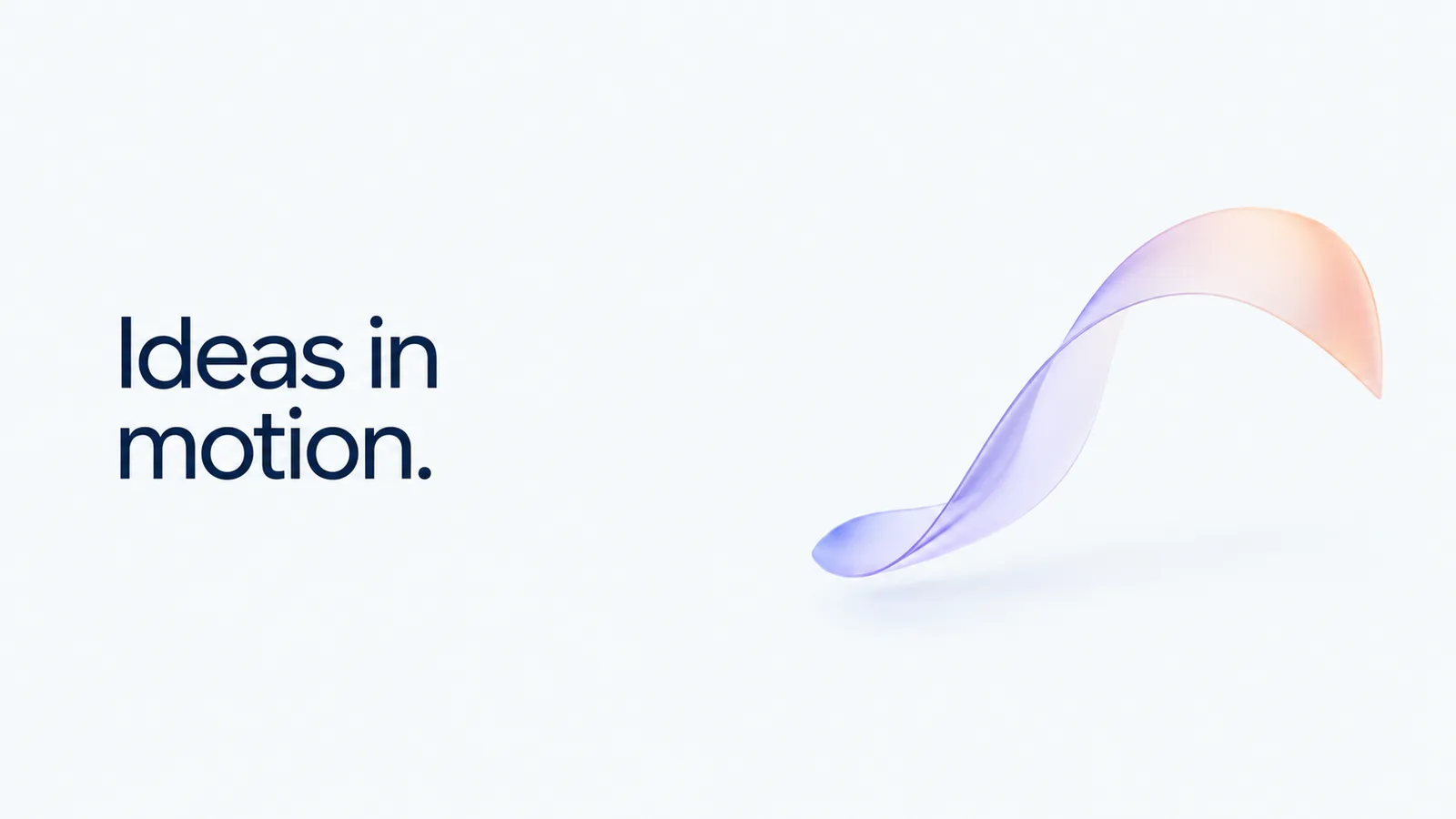 Deep navy type, pale surfaces and one flowing spectrum ribbon: confident, data-friendly slides for business stories.