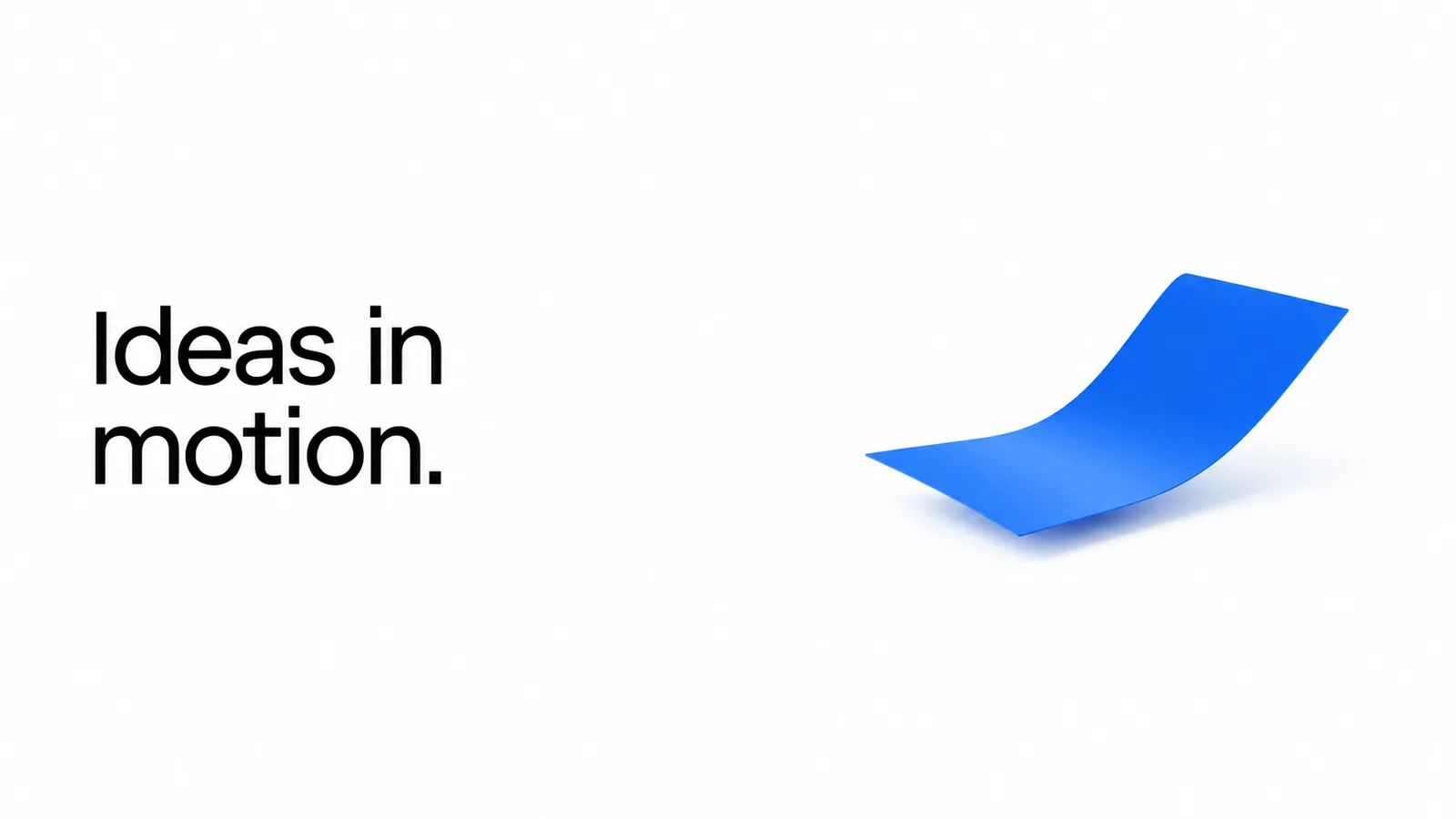 Electric blue, clear rectangular modules and crisp black type: structured slides where layouts open from narrow to wide.